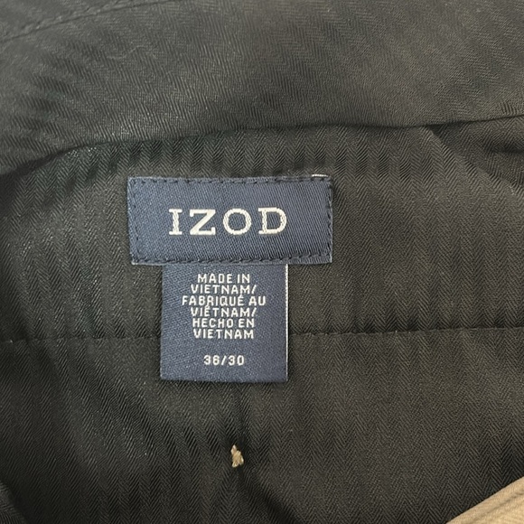 Izod Men's Khaki Chino pants size 36 / 30 beige polyester, formal workwear - Picture 5 of 7